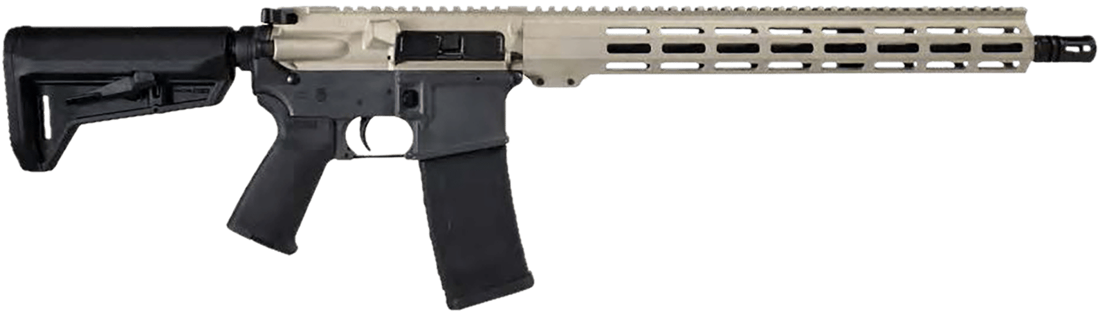 Shark Coast Tactical 300-055-1000-20 Badger  5.56 NATO 30+1 16" Black Nitride Threaded Barrel, Gray & Tan Cerakote Picatinny Rail Aluminum Receiver, Magpul SL-K Black Polymer Stock, Black Polymer Grip