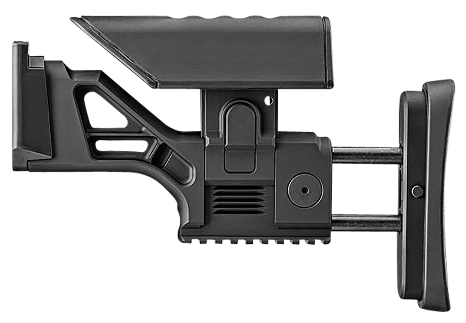 FN 20100566 SSR Rear Stock Assembly  Black Aluminum, Fully Adjustable for FN SCAR 16S/17S
