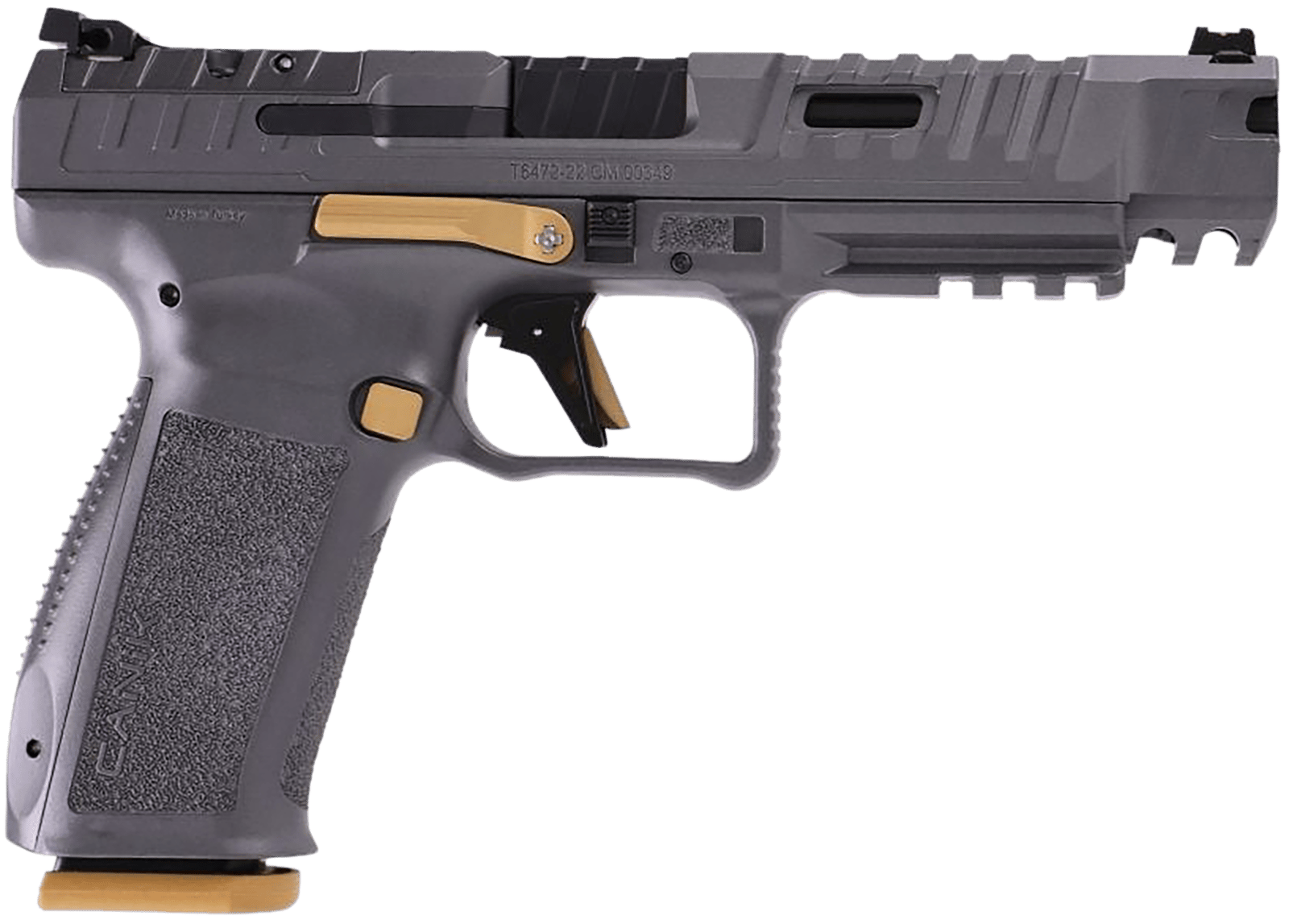 Canik HG6771TN SFx Rival 9mm Luger 10+1 5" Black Steel Barrel, Rival Gray Optic Cut/Serrated Steel Slide, Canik Grey Polymer Frame w/Picatinny Rail, Rival Grey Polymer Grip