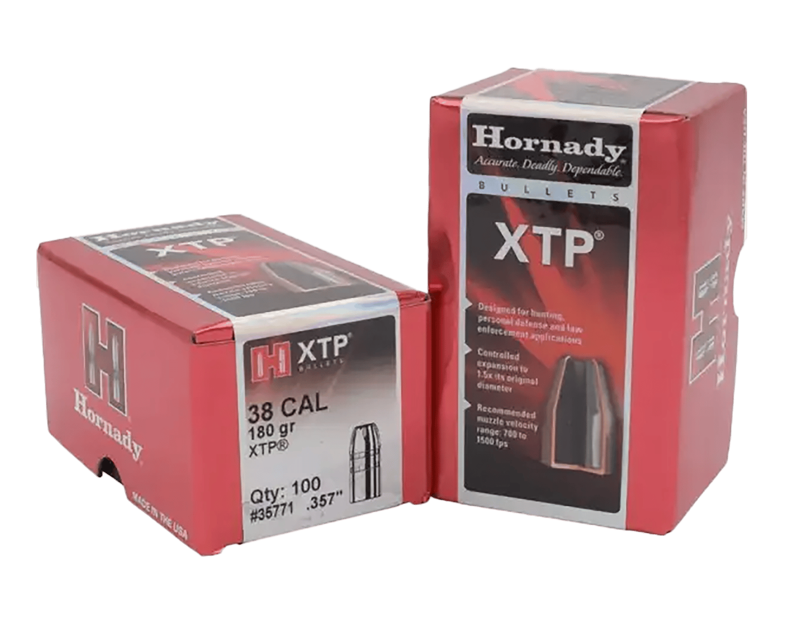 Hornady 35771 XTP  38Cal .357 180gr 100 Per Box/15 Case
