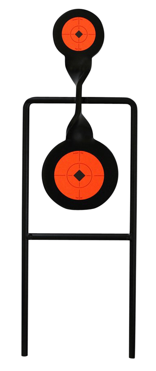 Birchwood Casey 46244 World of Targets Double Mag Handgun Black/Orange Steel Bullseye Standing