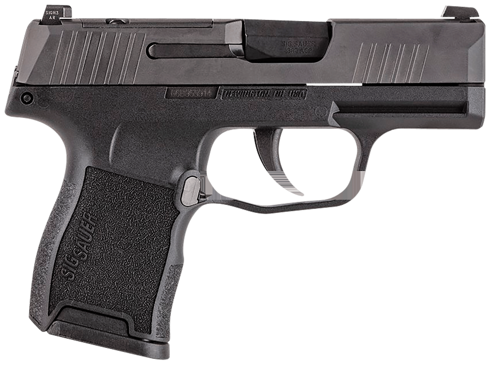 Sig Sauer 365380BSS P365  Micro-Compact 380 ACP 10+1 3.10" Black Carbon Steel Barrel, Black Nitron Optic Ready/Serrated Slide & Frame w/Sig Rail, Black Polymer Grips, Right Hand