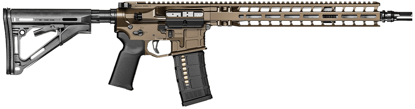 Radian Weapons R0040 Model 1 Carbine 223 Wylde 30+1 14.50" Pinned & Welded Barrel, Radian Brown Billet Rec/M-Lok Handgaurd, Magpul Grip & CTR Stock, Ambi Controls, Mid-Length Gas