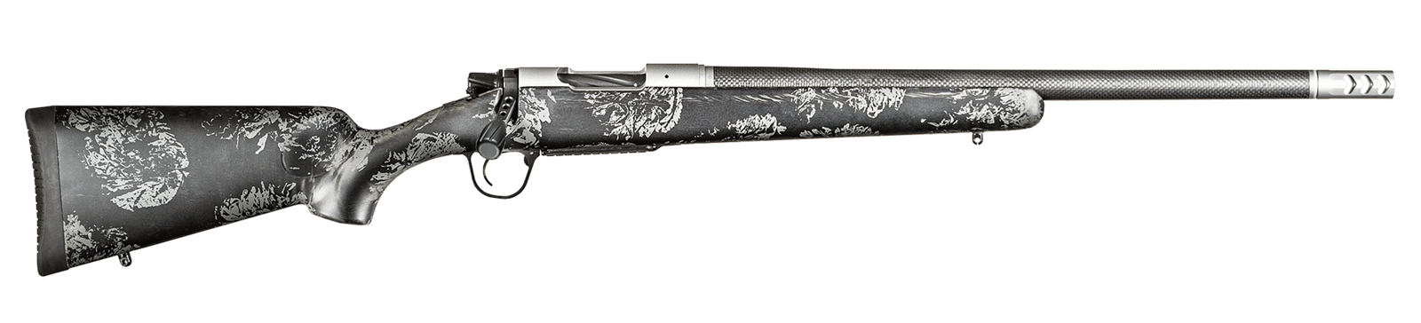 Christensen Arms 8010660000 Ridgeline FFT 375 H&H 3+1 24" Carbon Fiber Threaded Barrel, Stainless Steel Drilled & Tapped Receiver, Carbon w/Gray Accents Sporter FFT Carbon Fiber Stock