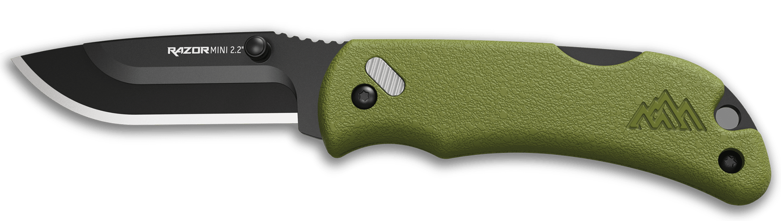 Outdoor Edge RMG222C RazorMini  2.20" Folding Plain 420J2 SS Blade OD Green ABS Polymer Handle