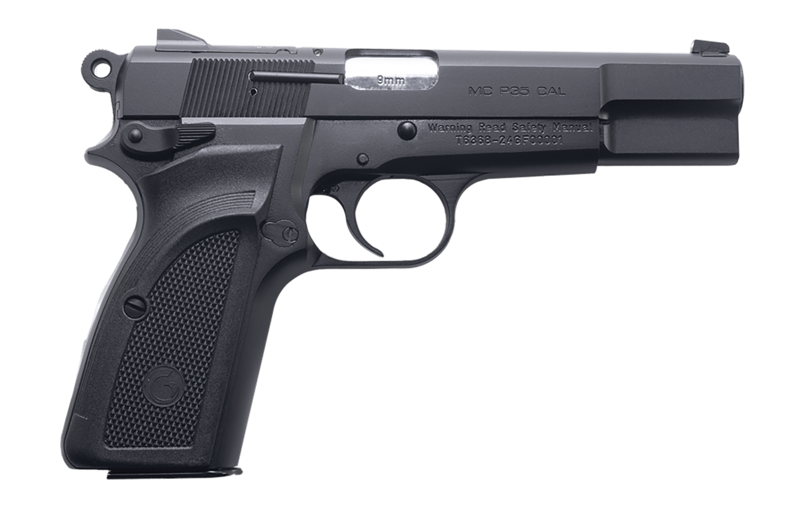 Girsan 390451 MCP 35 *CA Compliant 9mm Luger 10+1 4.87" Stainless Steel Barrel, Matte Black Serrated Steel Slide, Black Steel Frame, Textured Grip