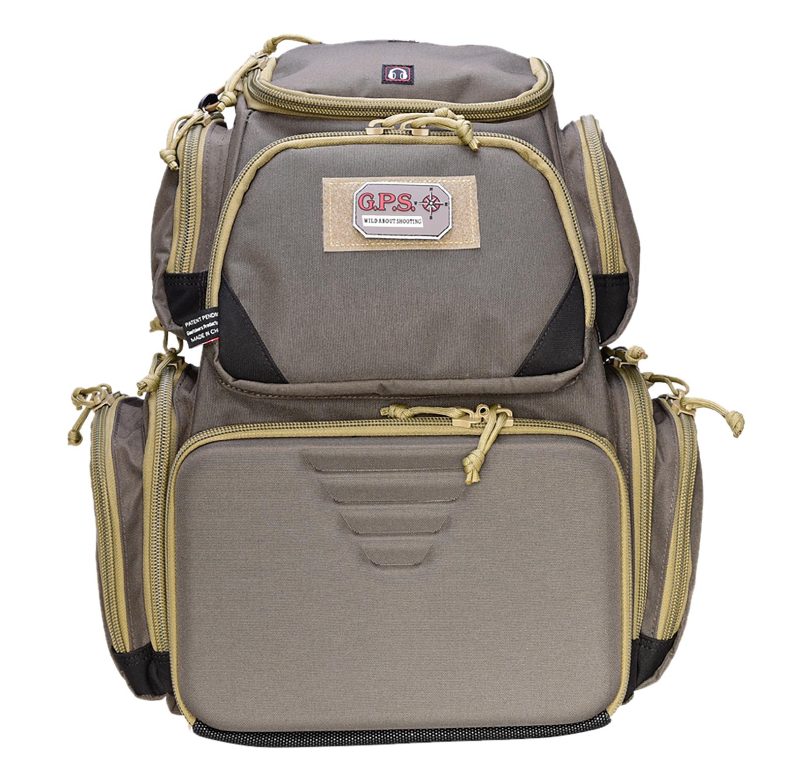 GPS Bags 1611SC Sporting Clays Backpack Olive w/Visual ID Storage System, Lockable Zippers, Storage Pockets, Pull-Out Rain Cover
