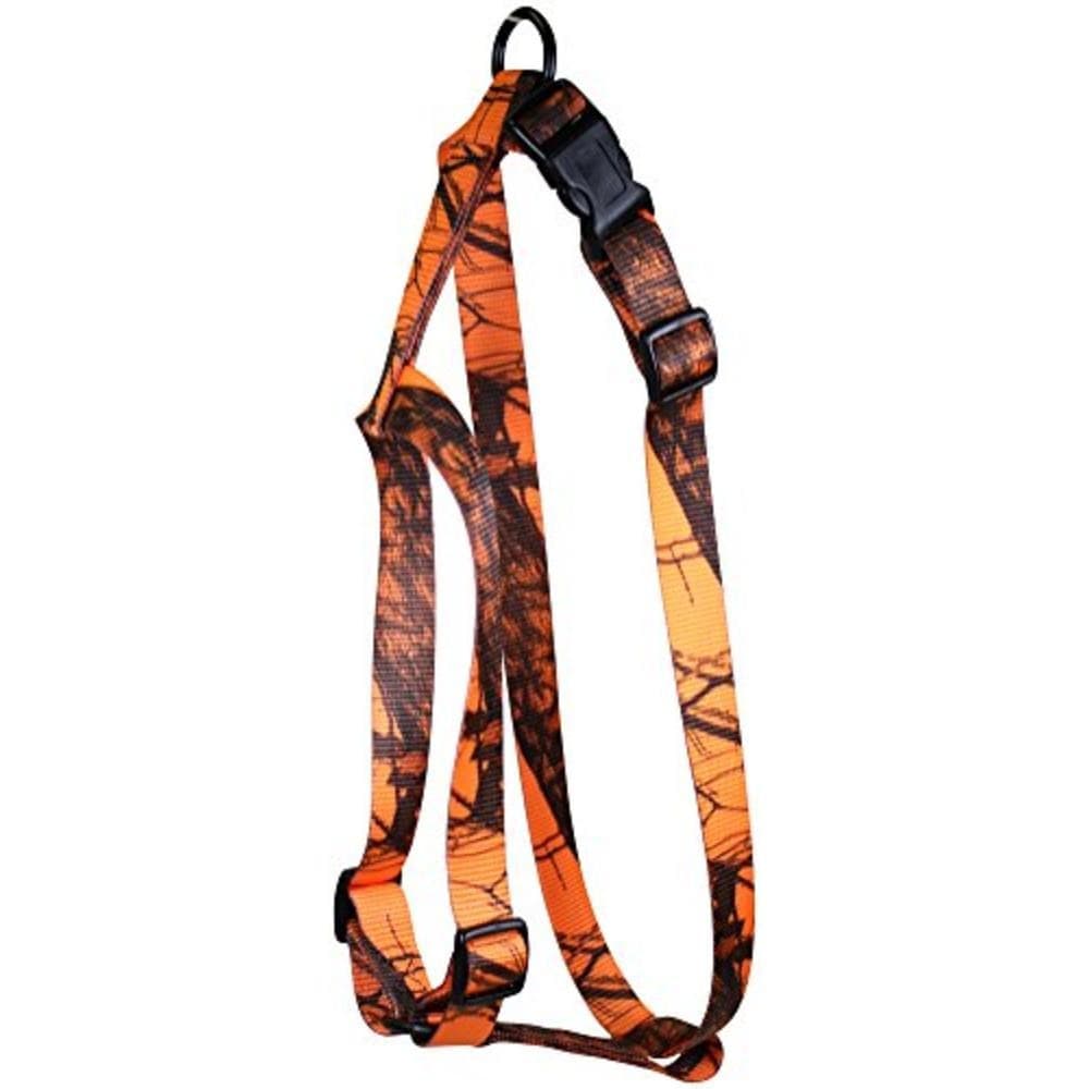 Omnipet Kwik Klip Adjustable Nylon Pet Harness 1" 1 Ply Mossy Oak Blaze Orange Camo Large