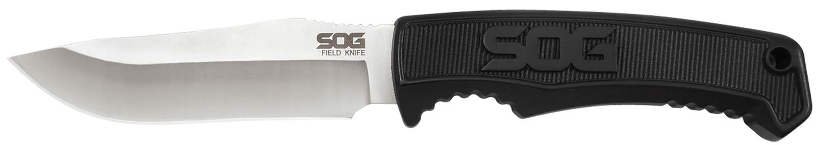 S.O.G SOGFK1001CP Field  4" Fixed Clip Point Plain Satin 7Cr17MoV SS Blade Black TPR Handle Includes Sheath
