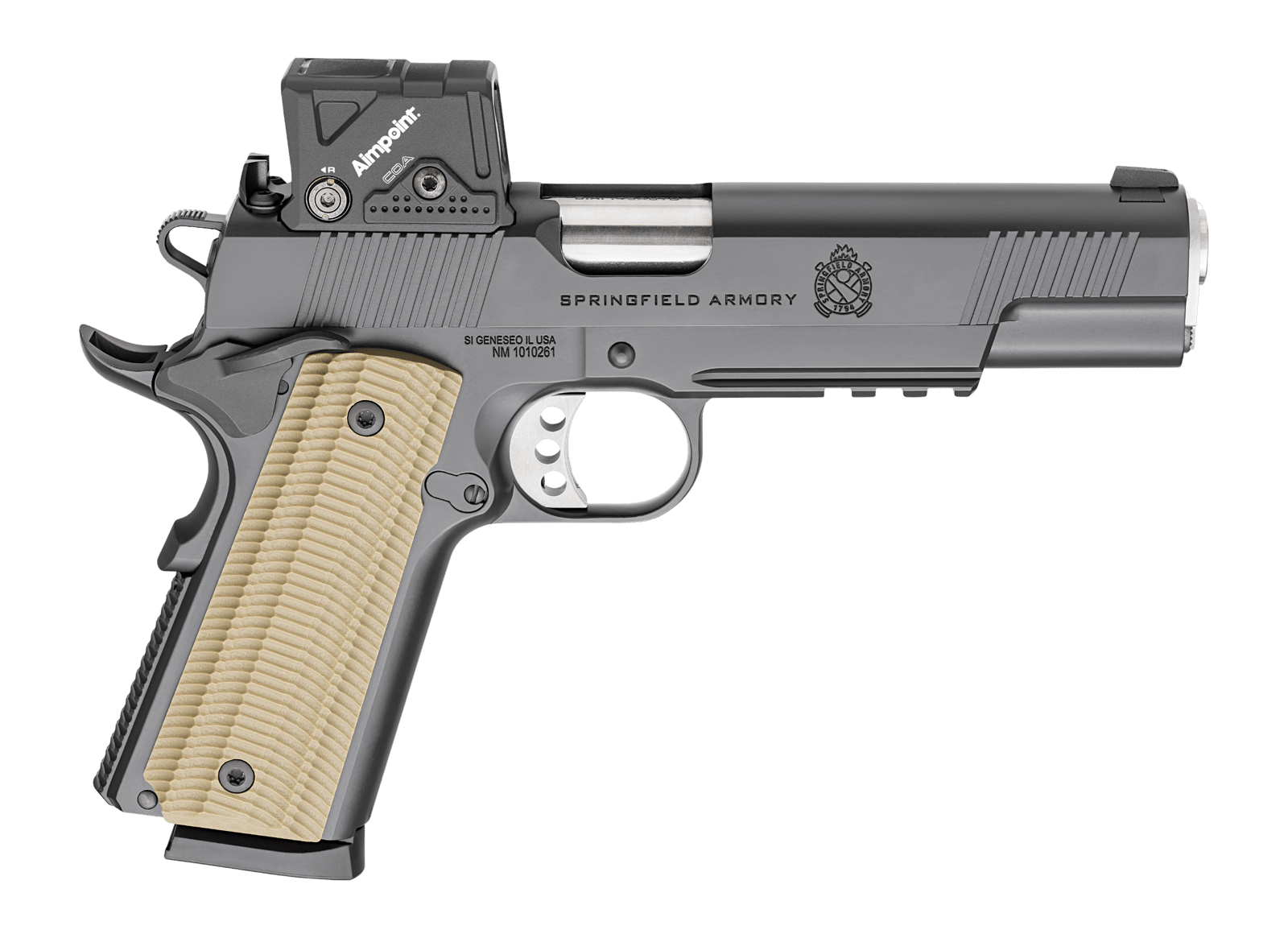 Springfield Armory PO9230COA 1911 Operator AOS 45 ACP 8+1 5" Match Grade Barrel, Carbon Steel Steel Frame w/Beavertail & Picatinny Rail