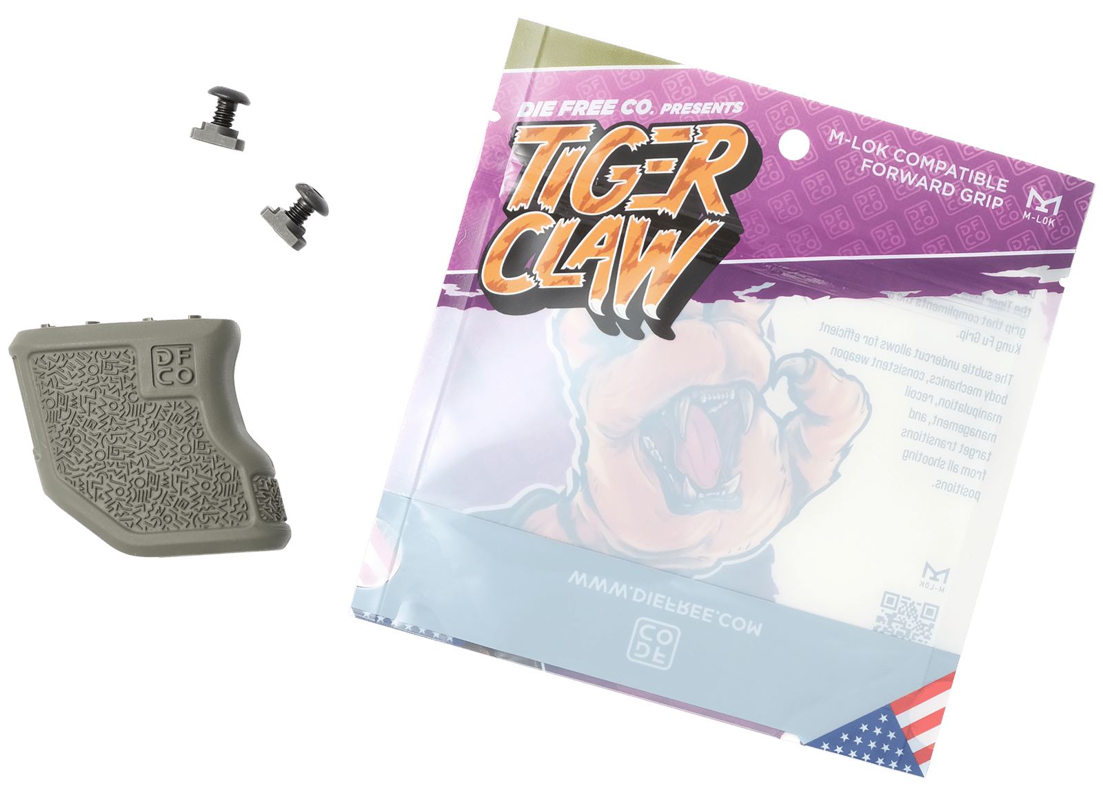 Die Free Co Llc TCMLOKODG Tiger Claw  Olive Drab Nylon