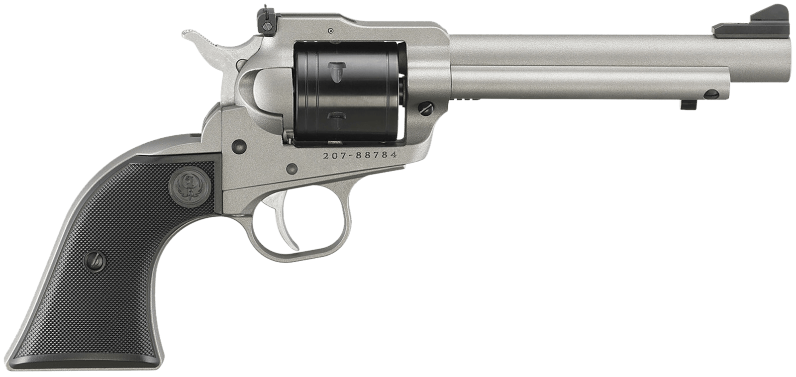 Ruger 2033 Super Wrangler  22 LR/22 WMR 6 Shot 5.50" Silver Cerakote Steel Barrel & Frame, Black Cylinder, Black Checkered Polymer Grip, Transfer Bar Safety, Exposed Hammer