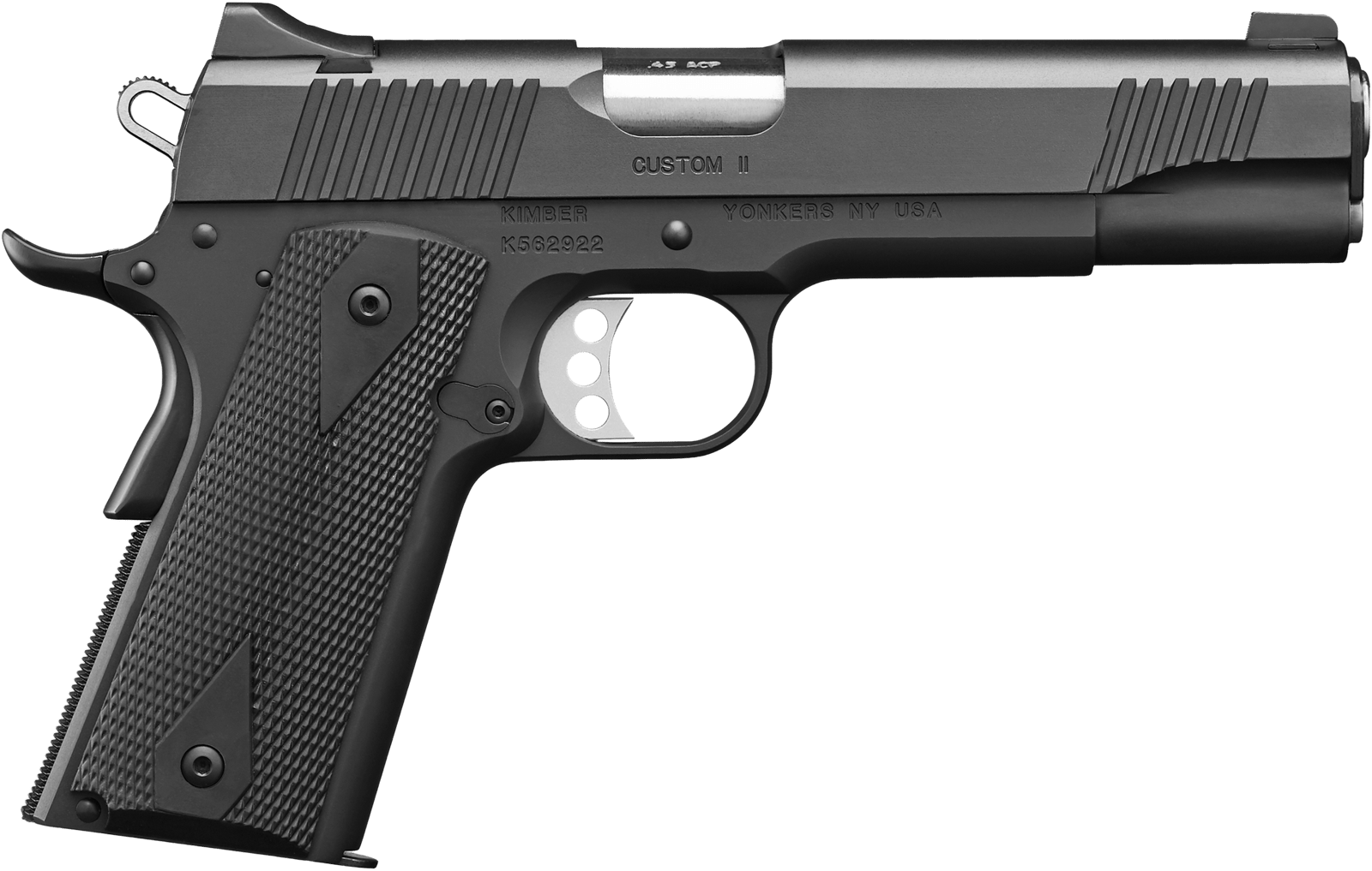 Kimber Mfg.,inc 3200001CA Custom II (CA) 45 ACP 7+1 5" Matte Black Front Serrations Steel Slide Black Synthetic Double Diamond Grip