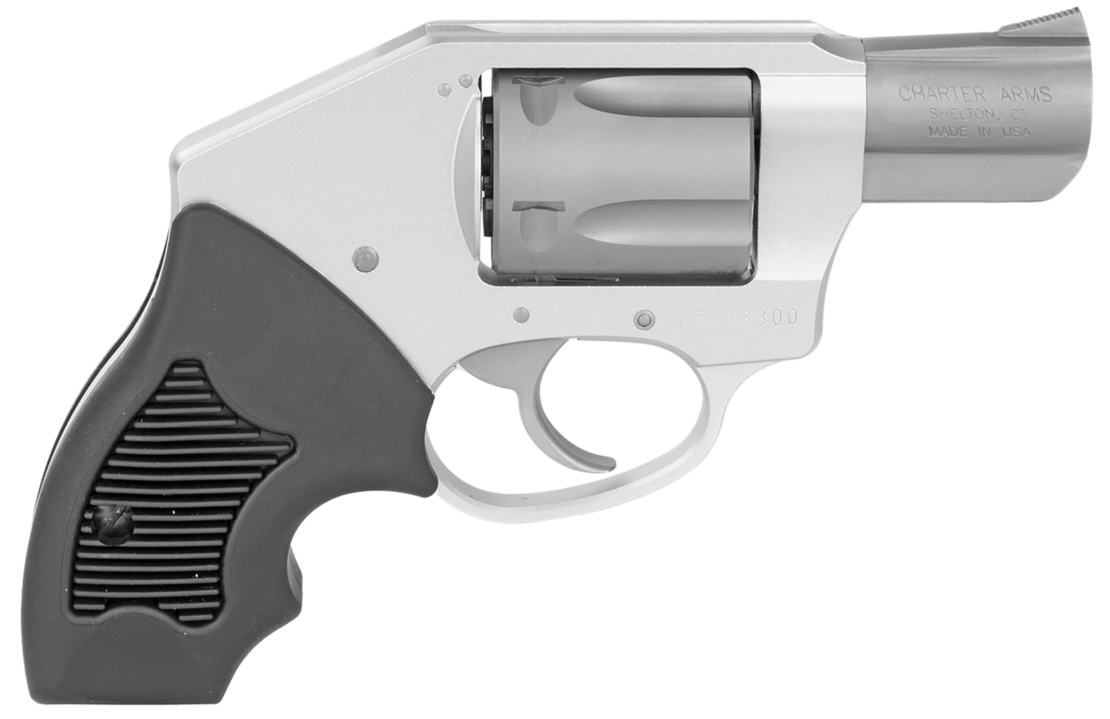 Charter Arms 53811 Off Duty  Small 38 Special, 5 Shot 2" Stainless Steel Barrel & Cylinder, Anodized Aluminum Frame w/Black Finger Grooved Rubber Grip