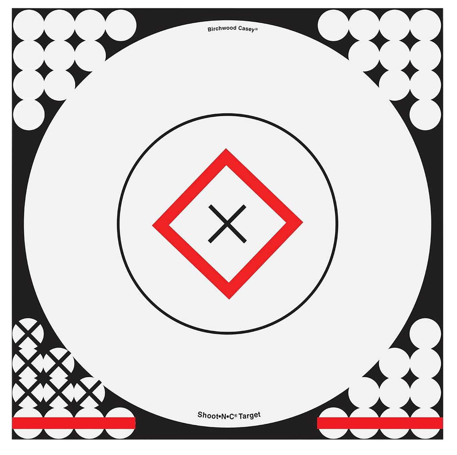 Birchwood Casey 34195 Shoot-N-C Reactive Target Self-Adhesive Paper Black/Red/White 17.25" Bullseye 5 Pack