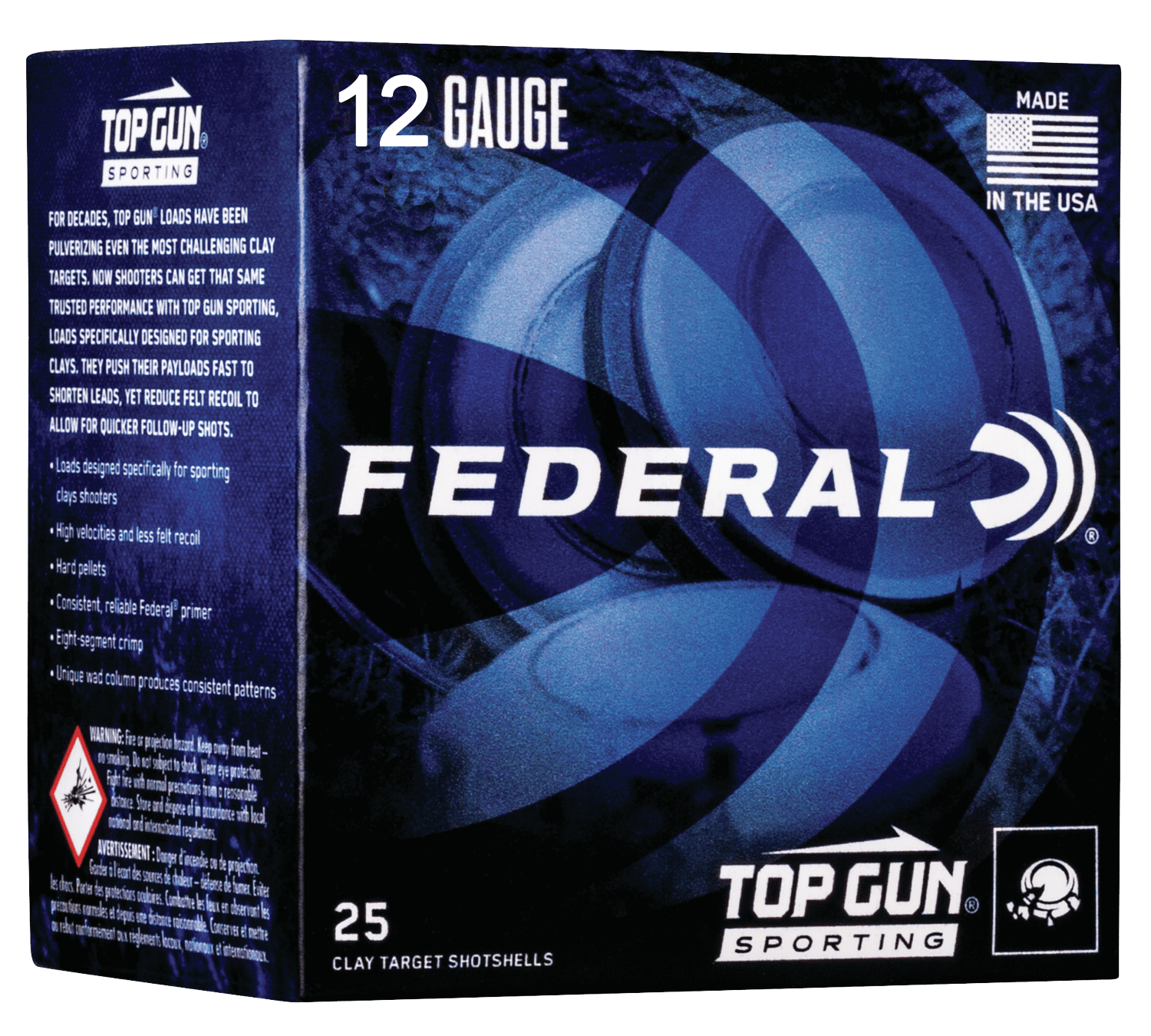 Federal TGS12875 Top Gun  12Gauge 2.75" 1oz 7.5Shot 25 Per Box/10 Case
