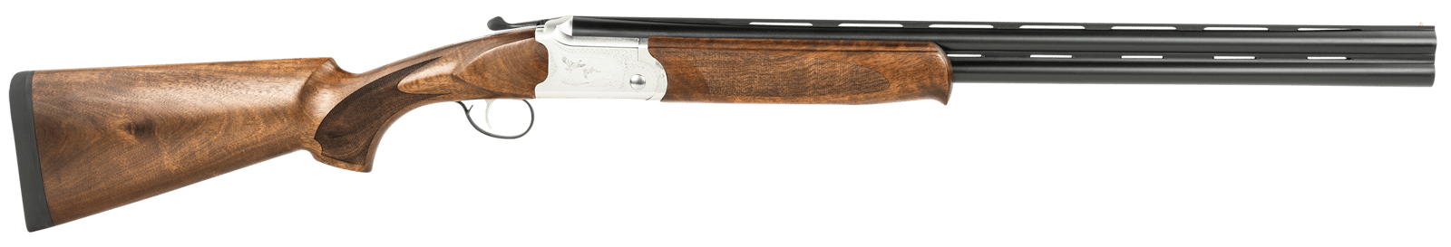 ATI ATIGKOF12SVE26 Cavalry SVE 12 Gauge 3" 2rd 26" Blued O/U Barrel, Silver Engraved Metal Finish, Oiled Turkish Walnut Stock, Ejector, 5 Chokes