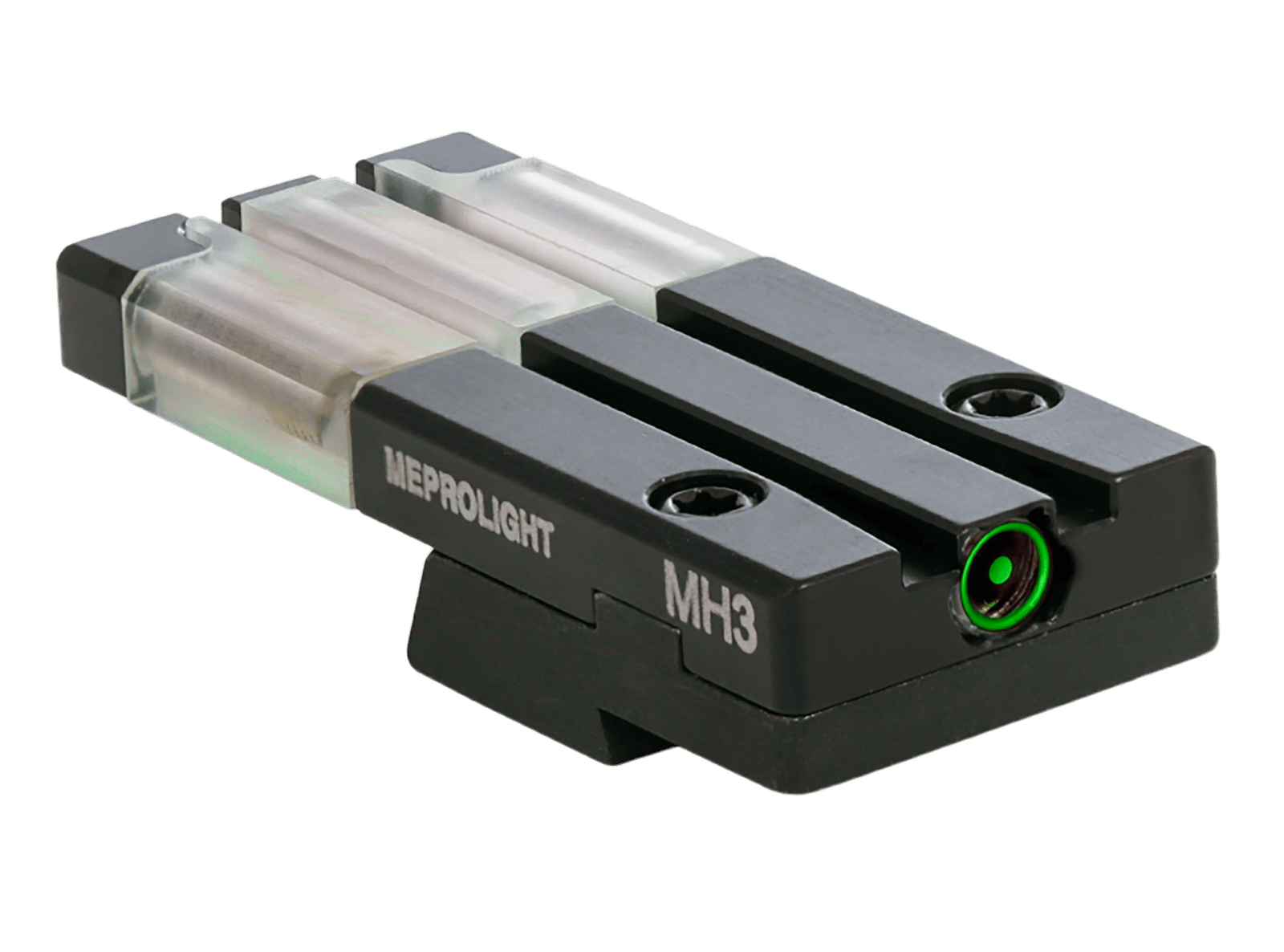 Meprolight USA 631253108 FT Bullseye Rear Sight Green/Tritium Fiber Optic, Black Frame, Fits HK VP9/HK45/HK45C/P30/SFP9 (Non-OR Models), Dovetail Mount
