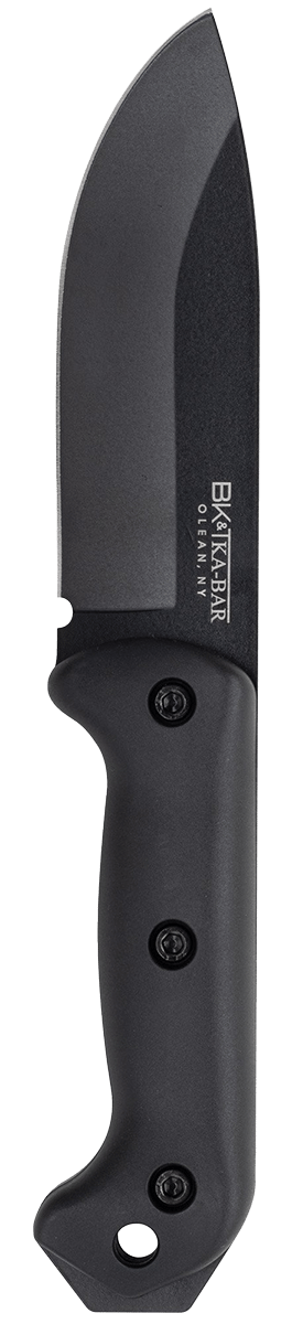 Ka-Bar BK2 Becker Campanion 5.25" Fixed Clip Point Drop Point Plain Black 1095 Cro-Van Blade, Black Ultramid Handle, Includes Sheath