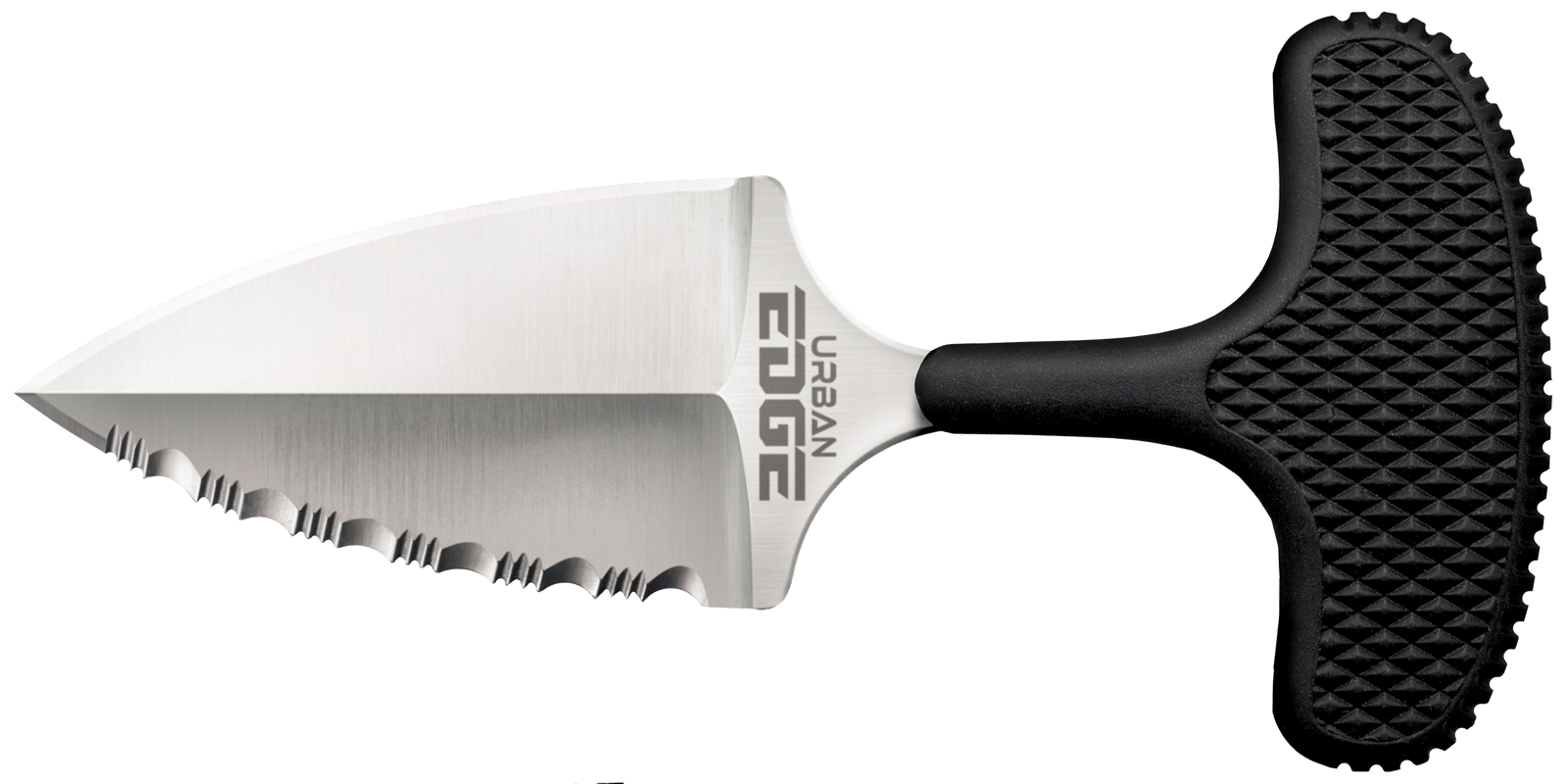 Cold Steel CS43XLS Urban Edge  2.50" Fixed Part Serrated Stone Washed Japanese AUS-8A SS Blade/Black Textured Kray-Ex Handle