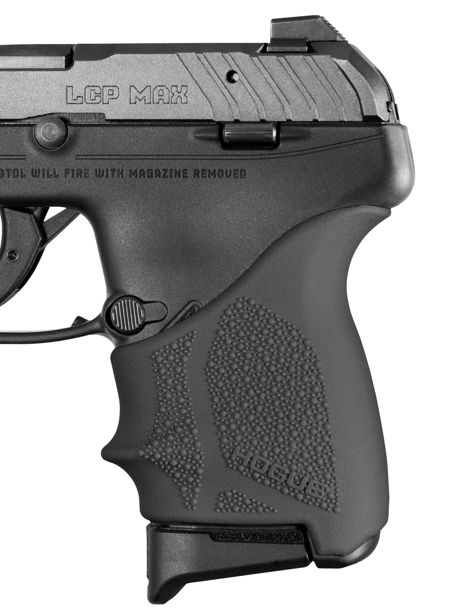 Hogue 18130 Grip Sleeve Handall Beavertail Black Rubber