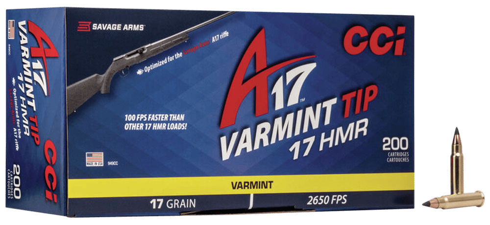 CCI 949CC A17 Varmint Tip 17HMR 17gr Varmint Tipped 200 Per Box/10 Case