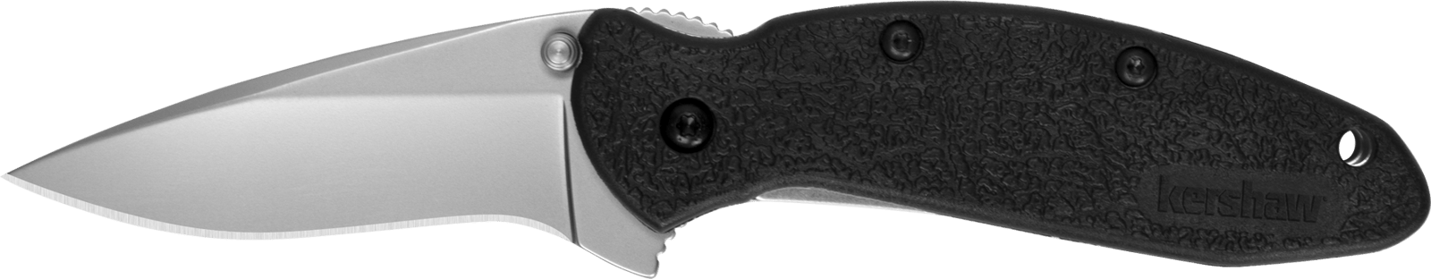 Kershaw 1620 Scallion  2.40" Folding Flipper Plain Bead Blasted 420HC SS Blade Black Glass-Filled Nylon Handle Includes Pocket Clip