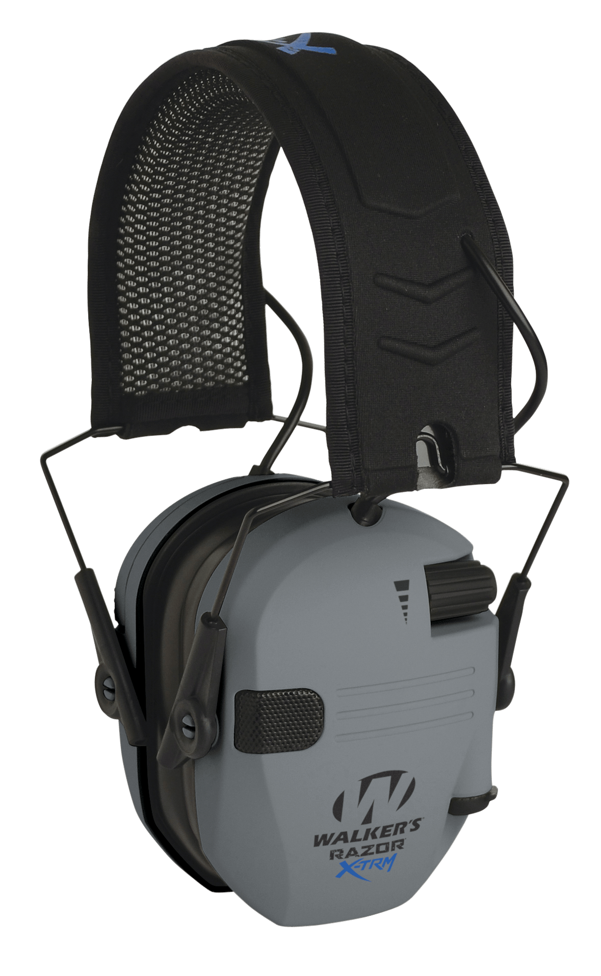 Walker's GWPXDRSEMG Razor X-TRM Digital Electronic Muff 21 dB Over the Head Gray/Black Polymer