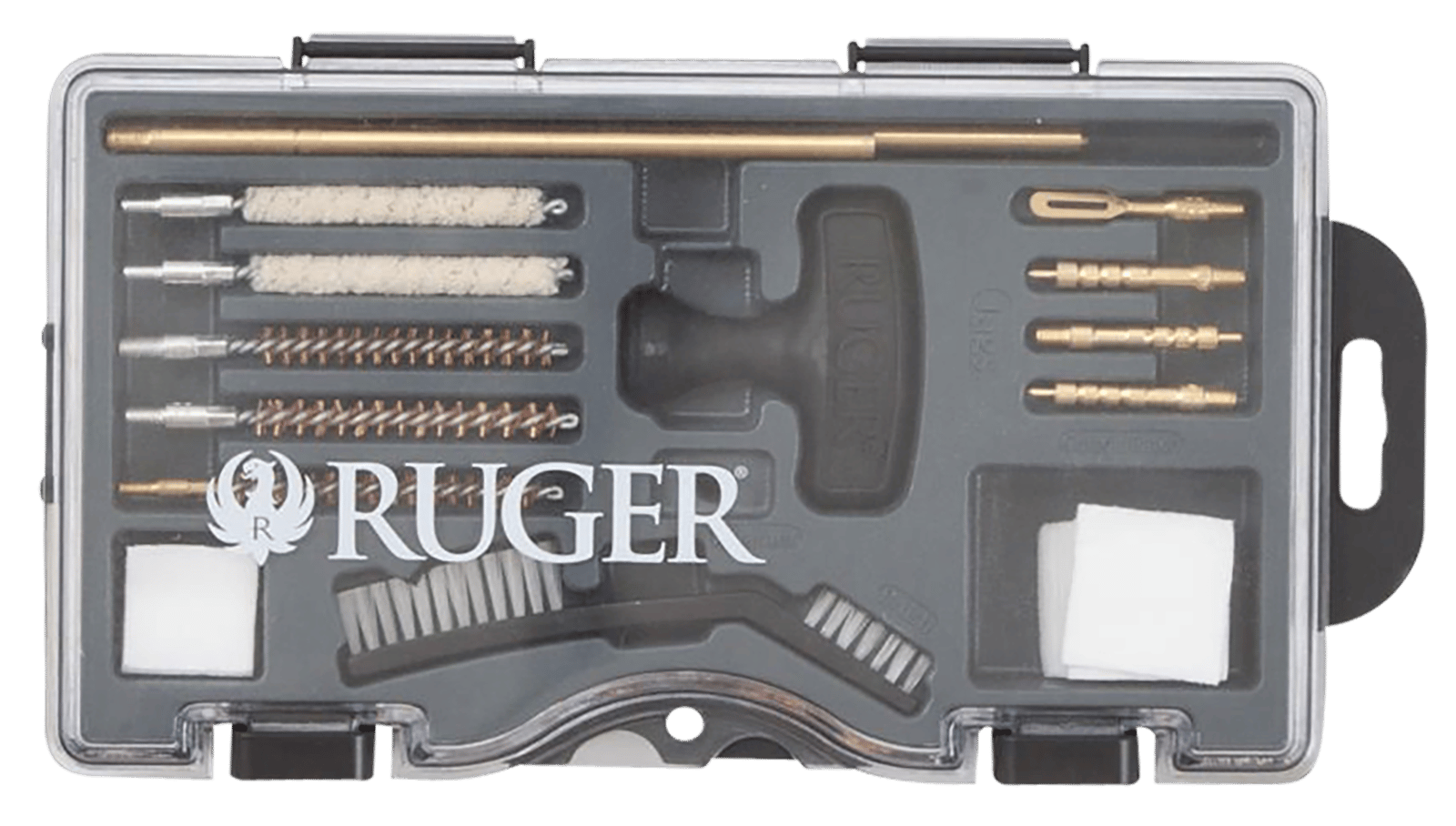 Ruger 27822 Rimfire Cleaning Kit .22 Cal Bronze Bristles 12 Black Plastic Case