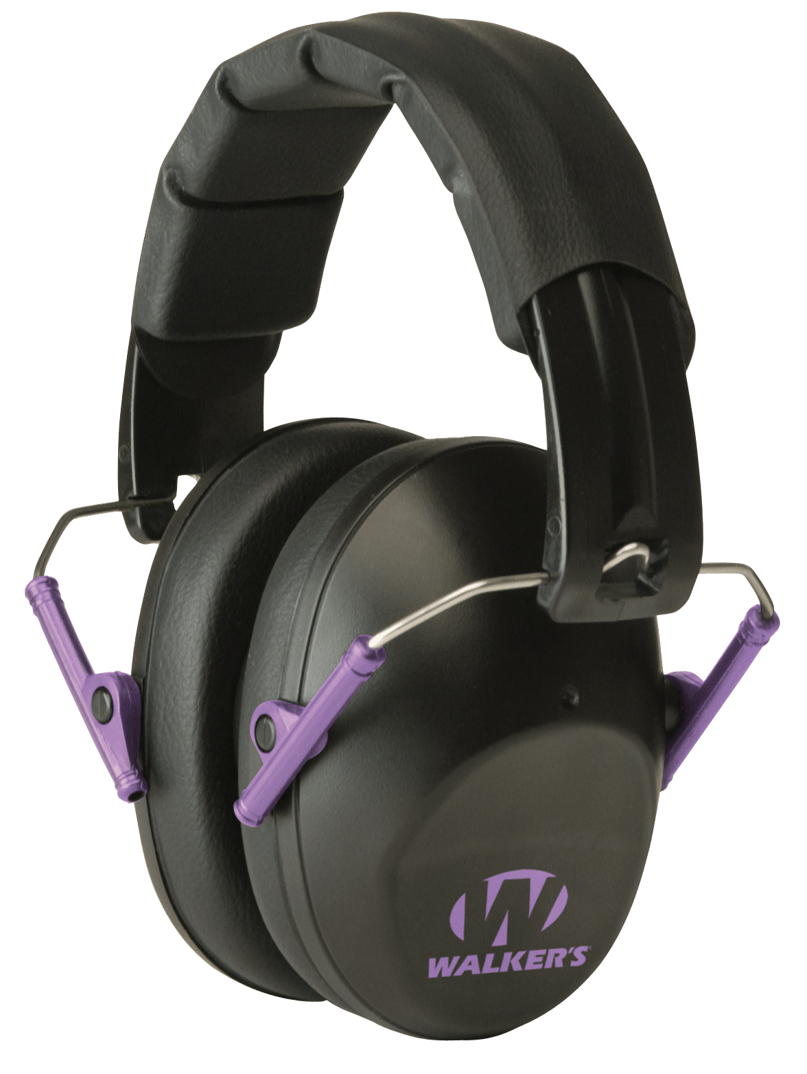 Walker's GWPFPM1BKPU Pro Low Profile Passive Muff 22 dB Over the Head Black/Purple Accent Polymer