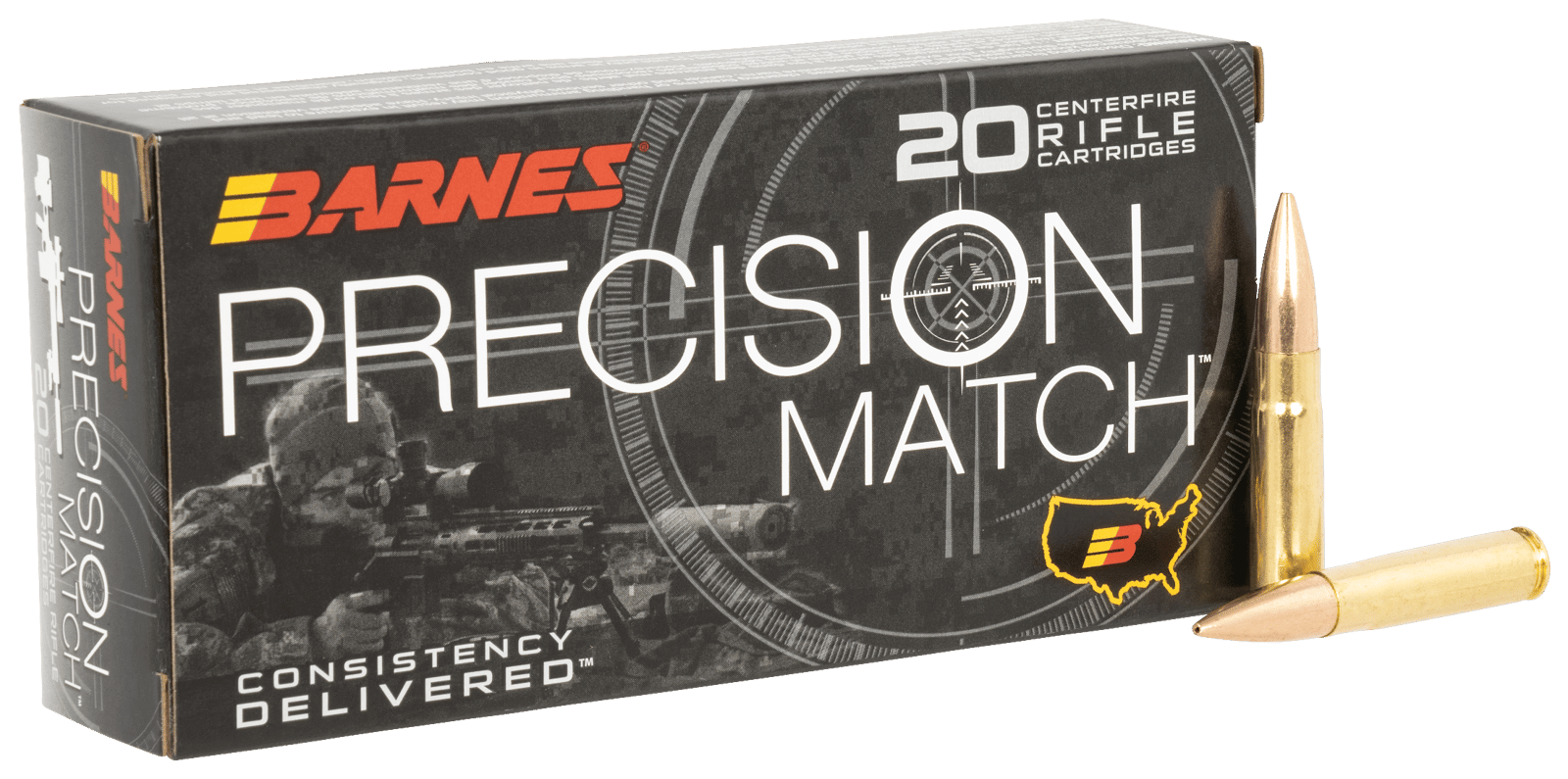Barnes Bullets 32134 Precision Match  300Blackout 220gr Match Burner OTM BT 20 Per Box/10 Case