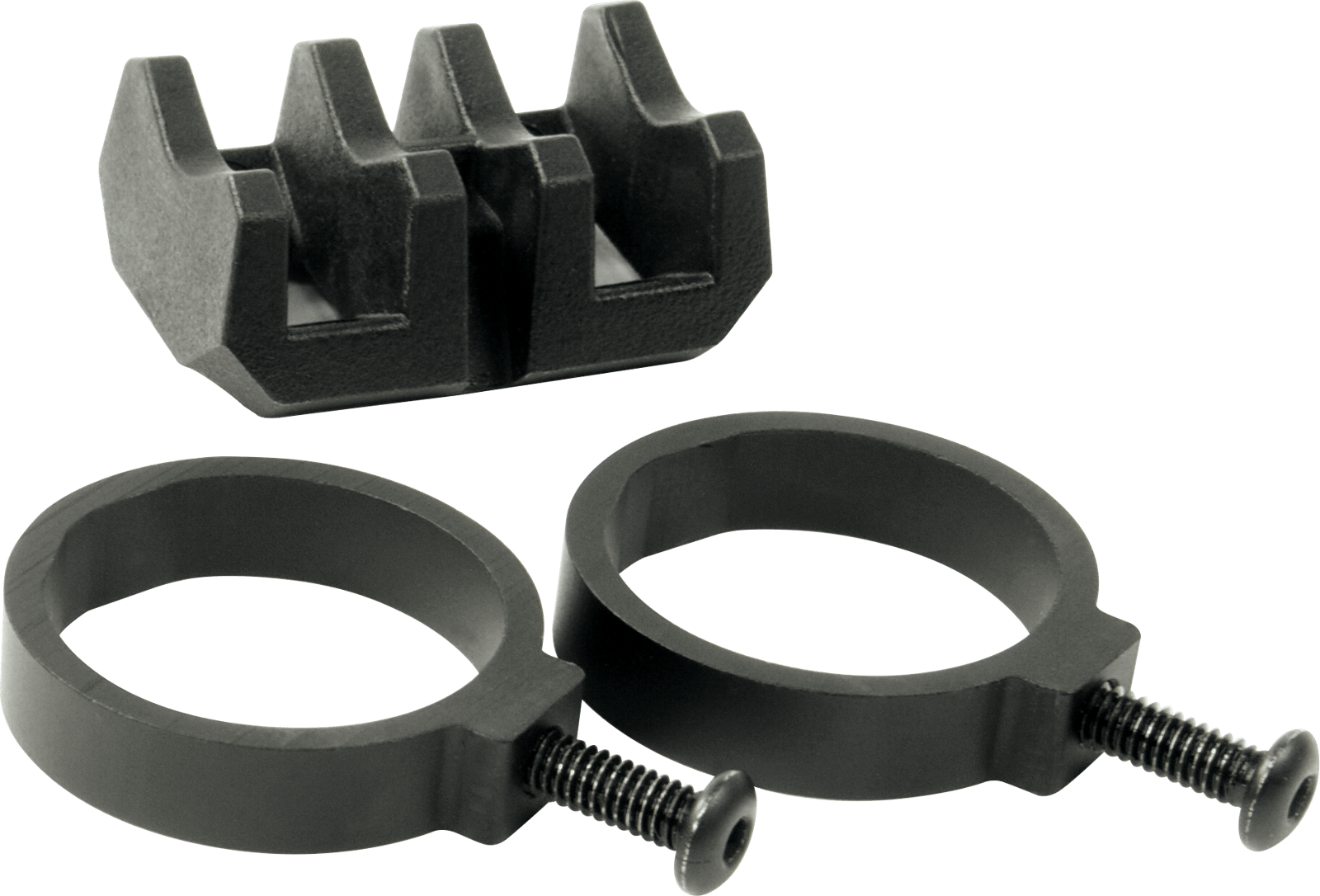 Magpul MAG614-BLK Light Mount V-Block and Rings  Black Anodized Aluminum/Polymer