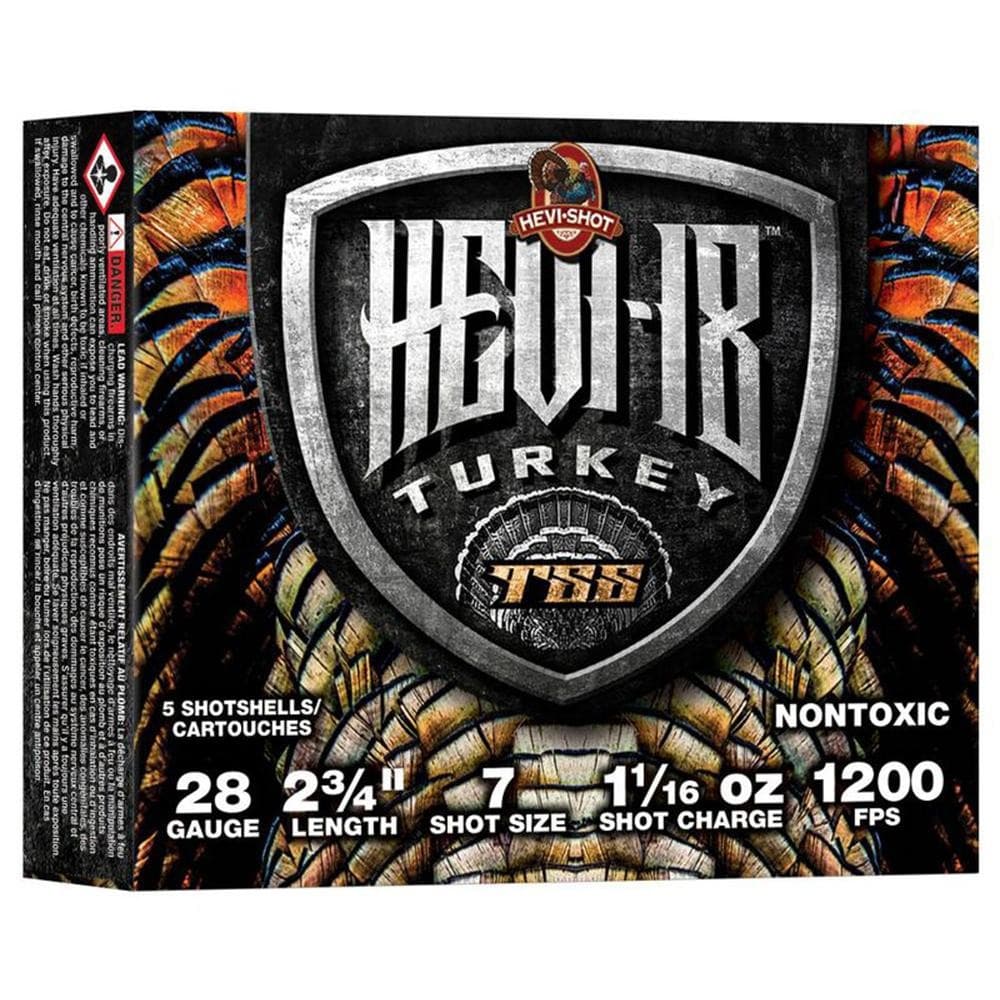 HEVI-Shot Hevi-18 Shotshells 28ga 2-3/4" 1-1/16oz 1200 fps #7 5/ct