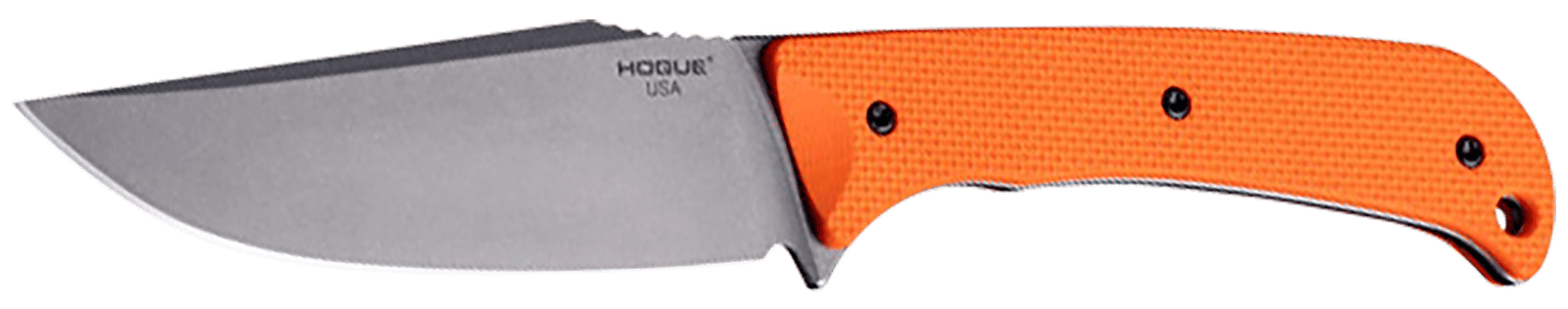 Hogue 35850 Extrak  XL 3.90" Fixed Clip Point Plain Stone Tumbled CPM M4 Tool Steel Blade, Blaze Orange Textured G10 Scales Handle