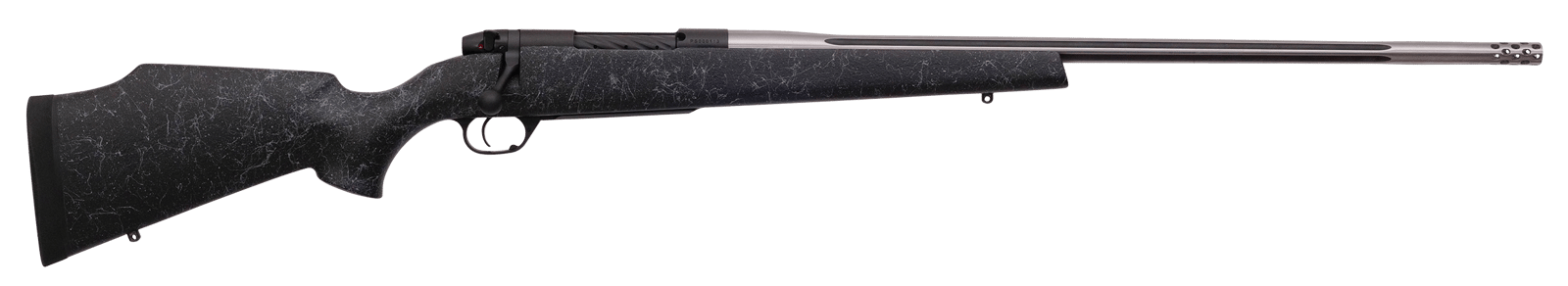 Weatherby MAM01N338LR8B Mark V Accumark 338 Lapua Mag 3+1 26" Barrel, Matte Blued Metal Finish, Gray Webbed Black Fixed Monte Carlo Stock