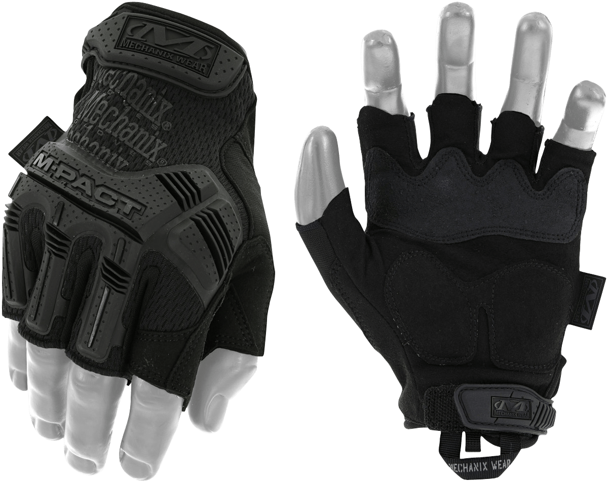 Mechanix Wear MFL55011 M-Pact Covert Black Fingerless Synthetic Leather XL TPR Closure
