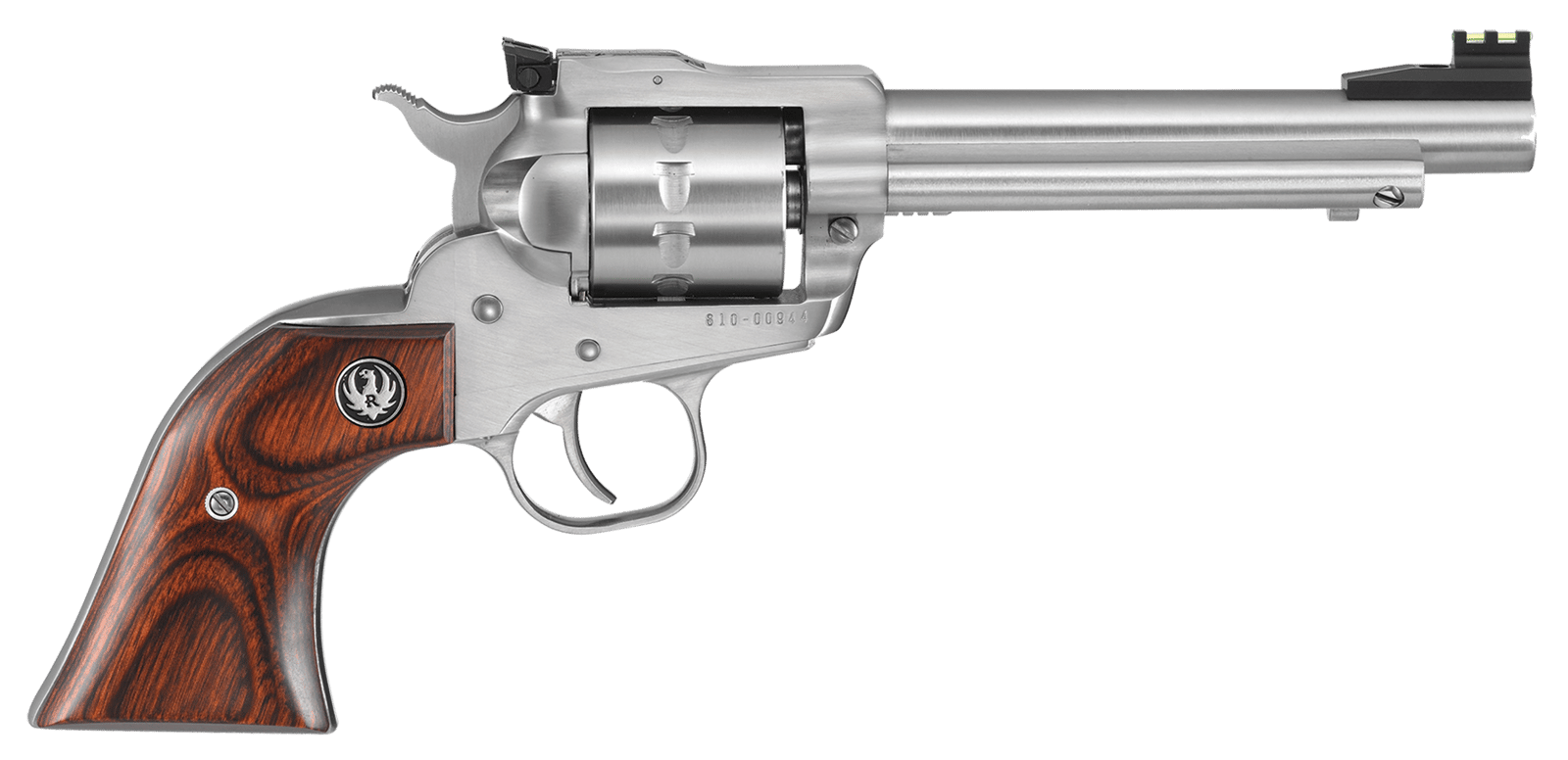 Ruger 8100 Single-Ten  22 LR 10rd 5.50" Satin Stainless Steel Barrel, Cylinder & Frame, Hardwood Gunfighter Grip, Transfer Bar Safety, Exposed Hammer