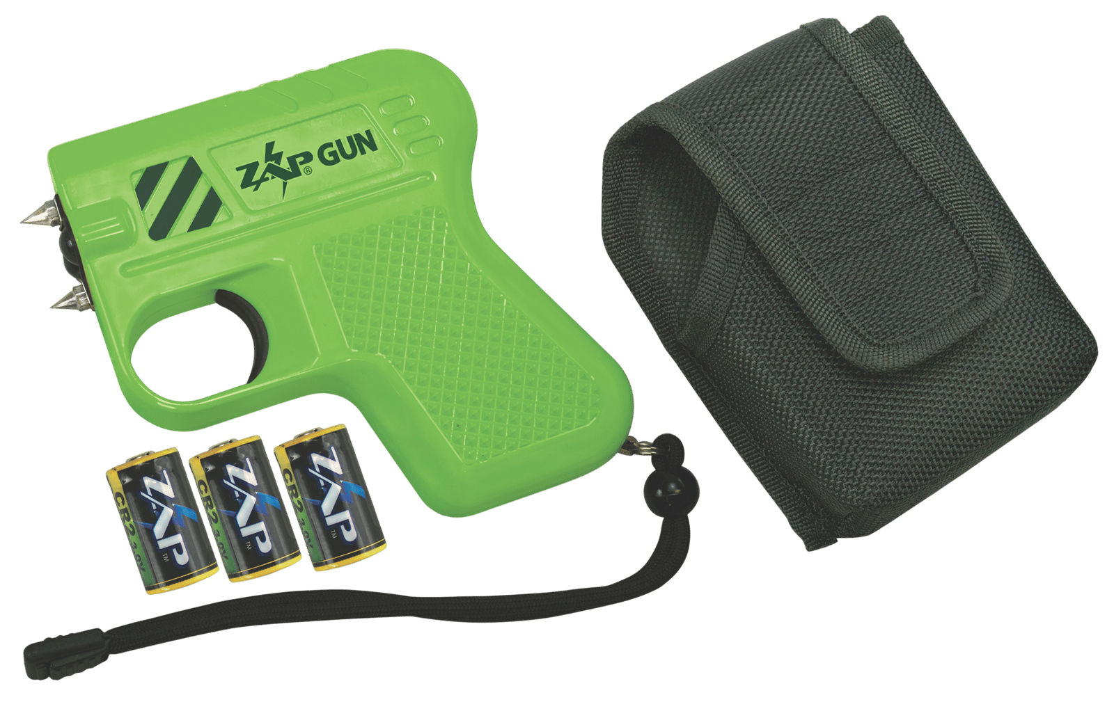 Zap ZAPGUN Zap Gun Stun Gun/Flashlight Range of Close Contact Green Plastic