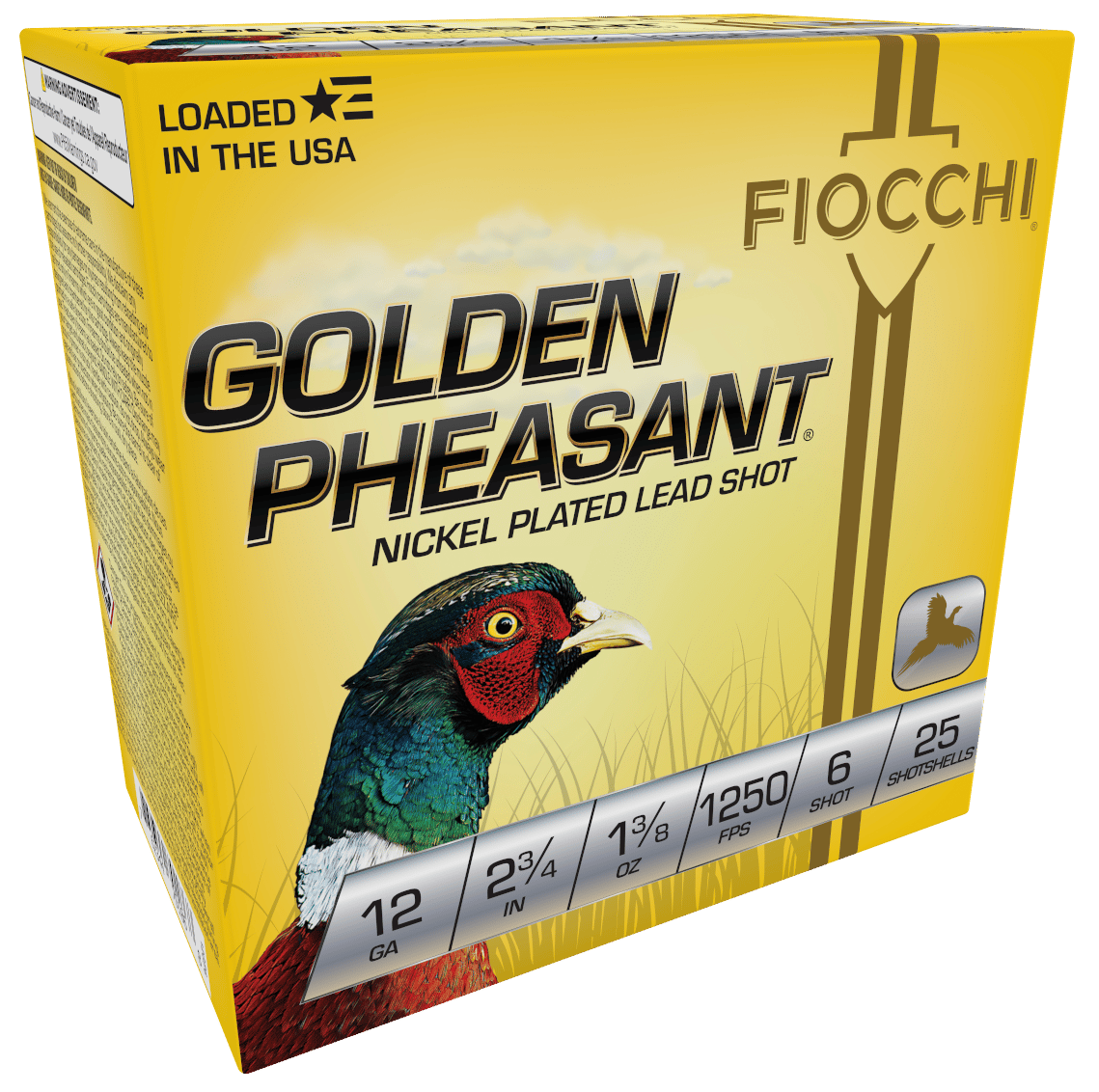 Fiocchi 12GP6 Golden Pheasant Extrema 12Gauge 2.75" 1 3/8oz 6Shot 25 Per Box/10 Case