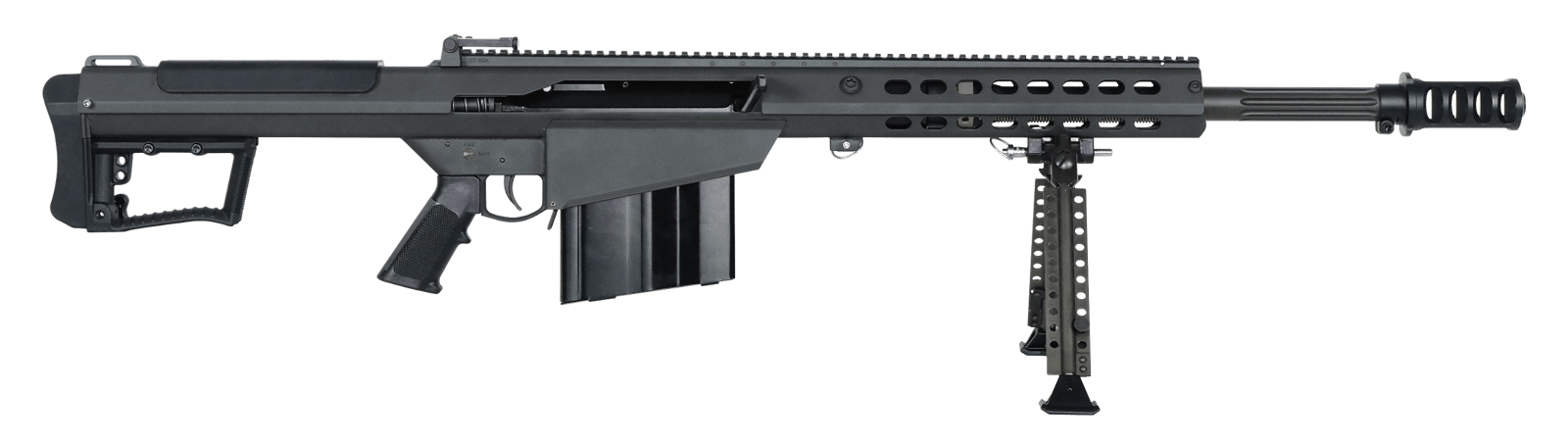 Barrett 18062 M107A1  50 BMG 20" 10+1 Black Cerakote Black Fixed w/Sorbothane Recoil Pad Stock Black Polymer Grip