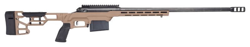Savage Arms 57700 110 Precision 6.5 PRC 7+1 24", Matte Black Rec/Barrel, Flat Dark Earth Cerakote MDT LSS XL Chassis, Polymer Grip, Left Hand