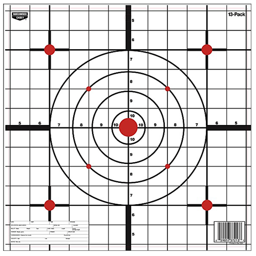 Birchwood Casey 37213 EZE-Scorer  12" Bullseye Paper Hanging Black/White 13 Per Pkg