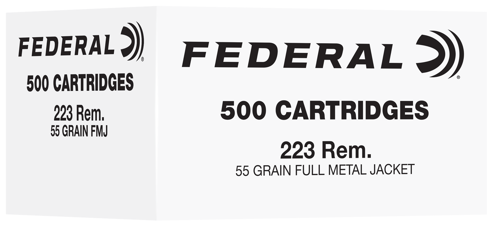 Federal FC223F500   223Rem 55gr Full Metal Jacket 500 Per Box/2 Case