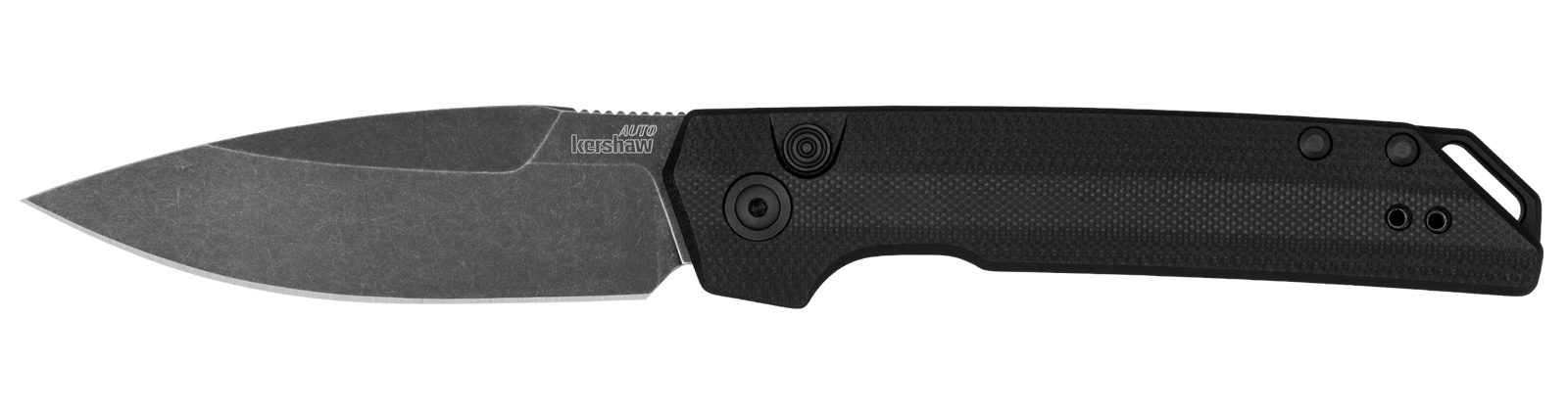 Kershaw 7038G10 Launch Iridium Automatic 3.45" Folding Plain Black Oxide Blackwash CPM MagnaCut Steel Blade, Black Anodized Aluminum/G10 Handle