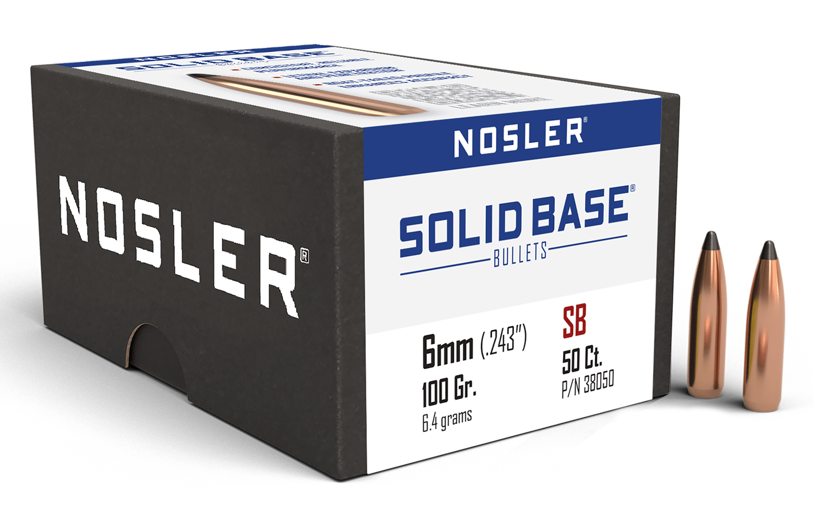 Nosler 38050 Solid Base  6mm 100gr Soft Point 50CT