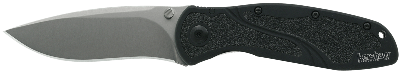 Kershaw 1670S30V Blur  3.40" Folding Drop Point w/Recurve Plain Stonewashed Powder Coated CPM S30V SS Blade Black Anodized Aluminum Handle Includes Pocket Clip