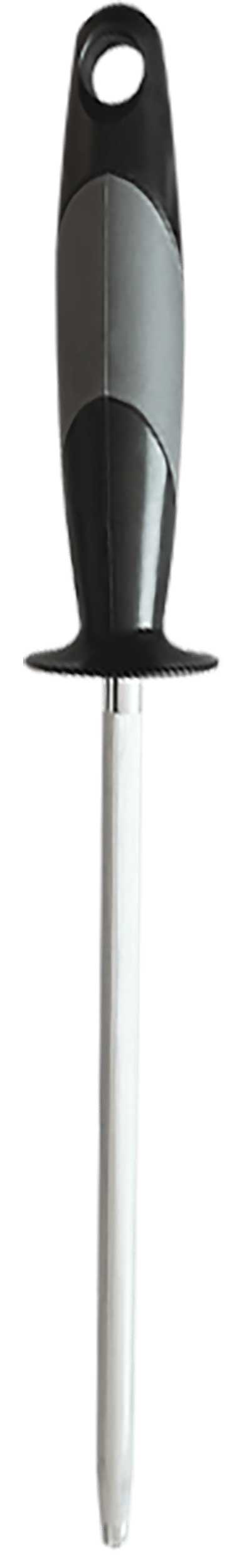 AccuSharp 032C Sharpening Steel  9" Black Overmolded Rubber Handle Steel