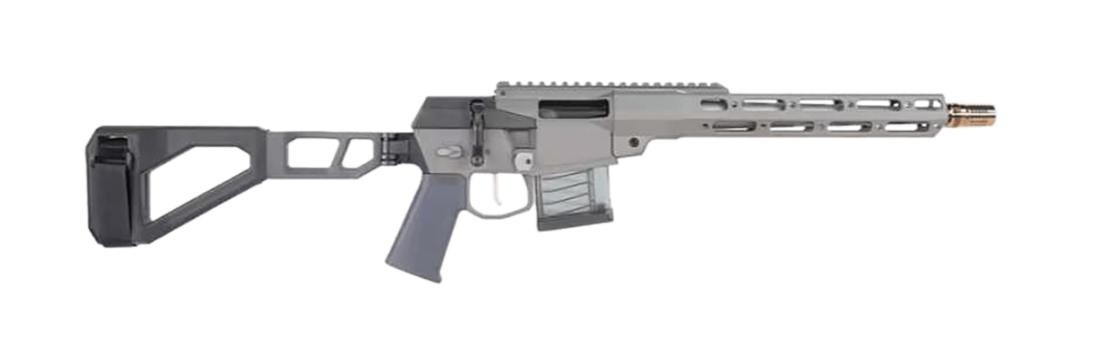 Q LLC MINIFIX55612INPISTOL Mini Fix  5.56 NATO 12" Gray Tapered Threaded Barrel, M-LOK Handguard, Gray Picatinny Rail Receiver, Adj Folding Stock,   Polymer Grip
