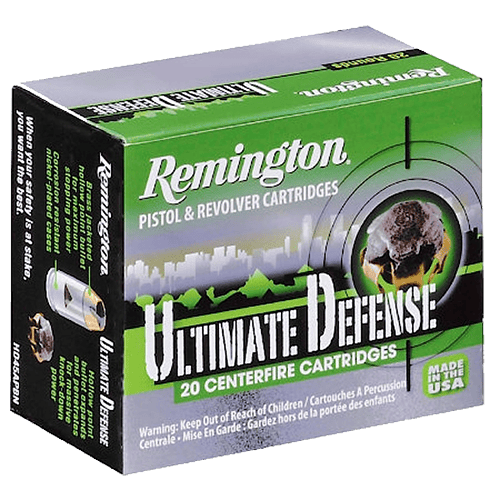 Remington Ammunition 28957 Ultimate Defense Full Size Handgun 40S&W 165gr Brass Jacketed Hollow Point 20 Per Box/25 Case