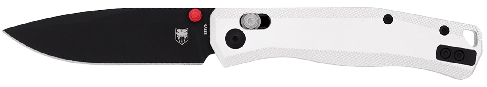 CobraTec Knives CTRGTSIL Regent  EDC 3.25" Flip Open Plain Black TiCN S35VN Blade, 4.25" Silver Aluminum Handle